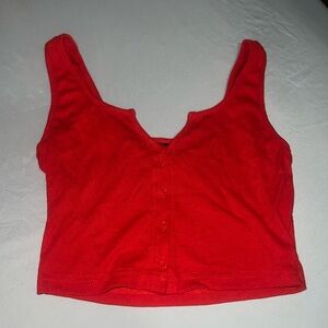Cropped red tank top